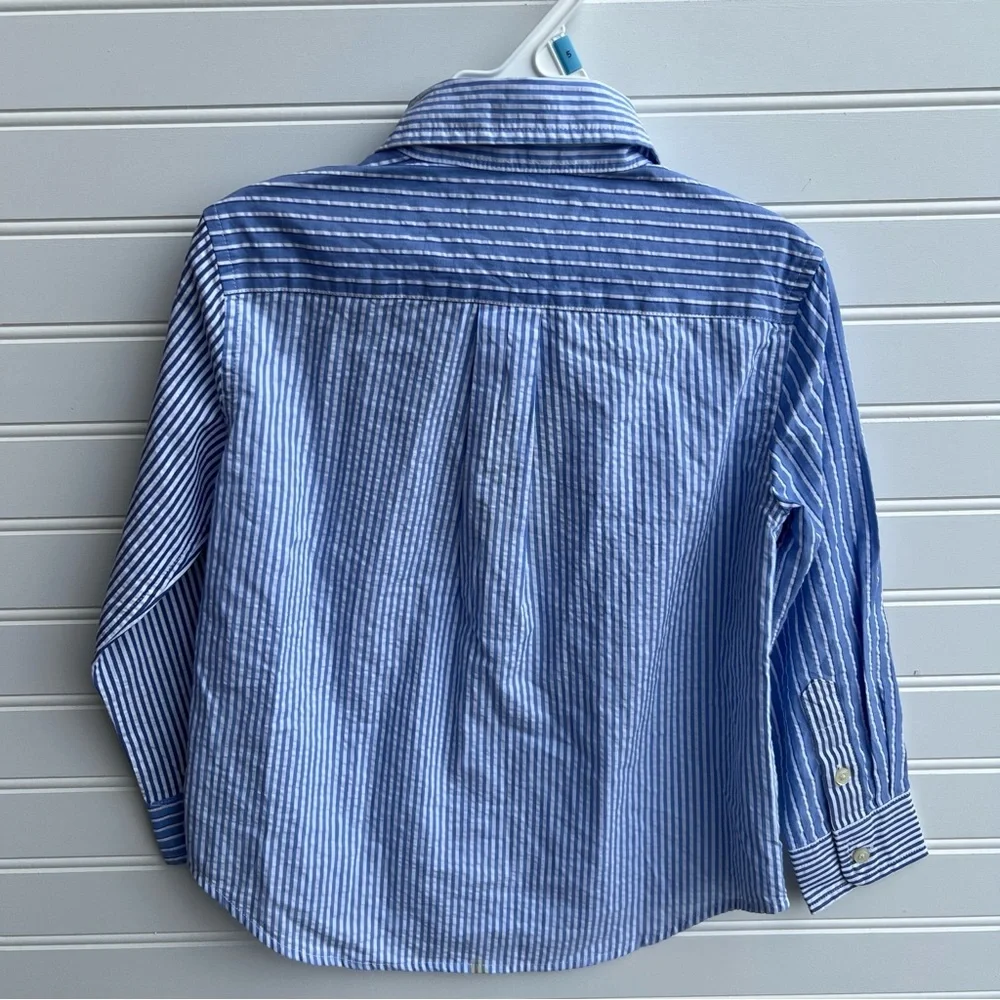 NWT Polo Ralph Lauren Boys Long Sleeve Seersucker Button Down Sz 3T